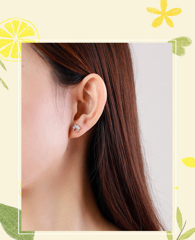 Aretes de Plata Esterlina 925 con Huella de Osito Cuidador - Image 11