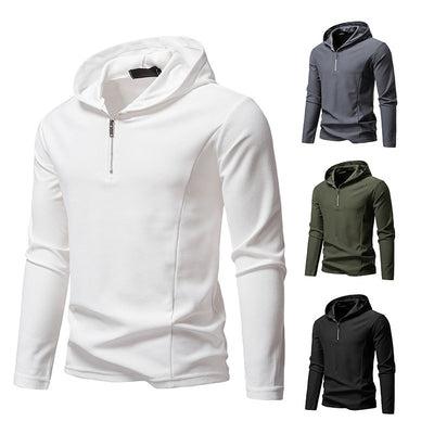 Sudadera Casual con Cierre Medio y Capucha - Manga Larga Colores Sólidos - Image 4