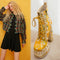 Botas Martin Plataforma Ultra Tacón Alto con Remaches y Seda