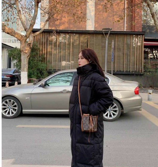 Abrigo Acolchado Suelto Talla Grande para Mujer – Algodón Cálido a la Rodilla - Image 10