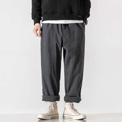 Pantalones Casuales Holgados con Detalles de Patchwork para Hombre