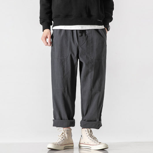 Pantalones Casuales Holgados con Detalles de Patchwork para Hombre