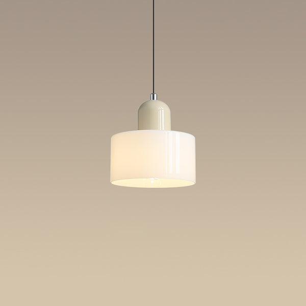 Lámpara Colgante Redonda de Vidrio Crema - Diseño Minimalista