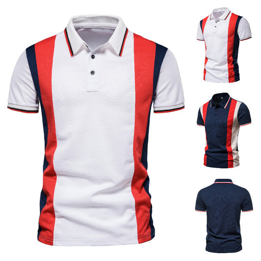 Polo Hombre con Rayas de Contraste y Costuras Decorativas