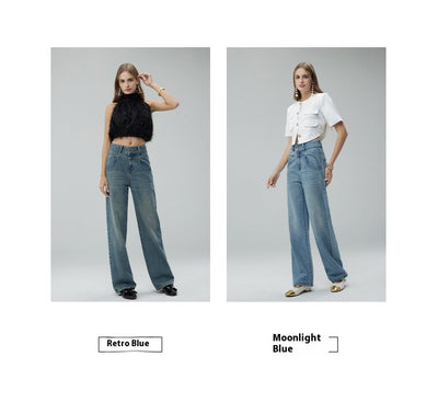 Pantalones Anchos Cintura Alta Estilo Retro con Detalles Rotos para Mujer - Image 17
