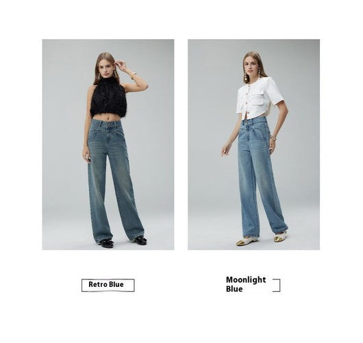 Pantalones Anchos Cintura Alta Estilo Retro con Detalles Rotos para Mujer - Image 17