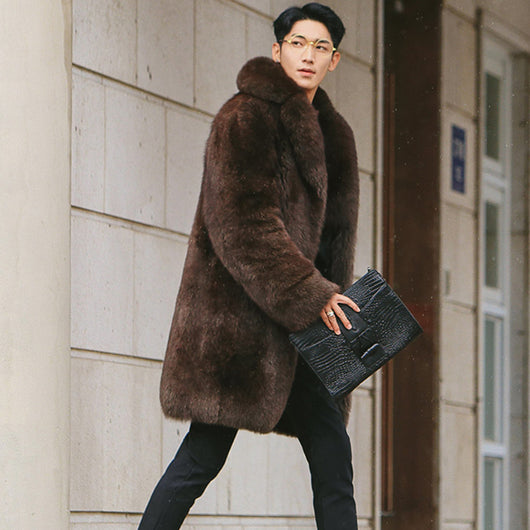 Abrigo Trench de Piel para Hombre Talla Grande Moda Europa y Estados Unidos - Image 10