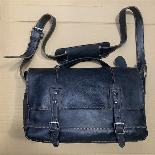 Bolso Mensajero de Cuero Vintage Pulido Piel de Res Premium - Image 11