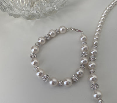 Pulsera de Perlas Checa con Diamantes Shijia