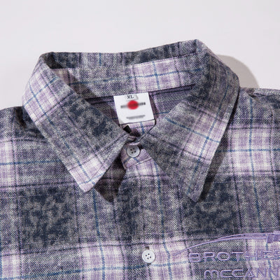 Camisa de Cuadros Manga Larga con Efecto Desgastado para Hombre - Image 3