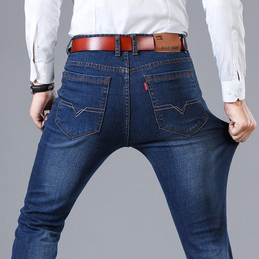 Pantalones Vaqueros Holgados Elásticos para Hombre - Corte Recto Casual - Image 6
