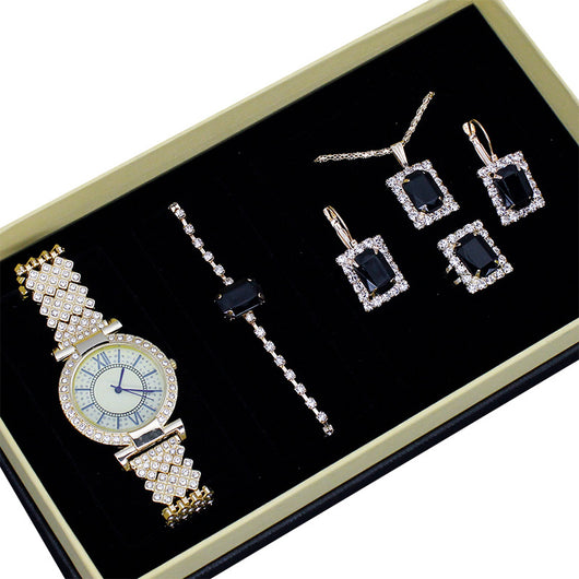 Reloj Mujer Diamantes Patrón Romano Lujo Ligero - Set Joya con Pulsera - Image 5