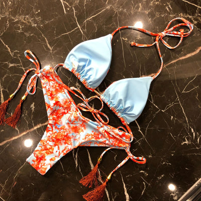 Bikini Estampado de Dos Piezas con Cordones - Image 15