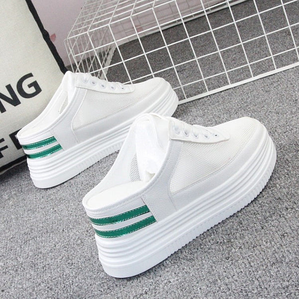Zapatillas Blancas Transpirables con Malla Hueca para Mujer