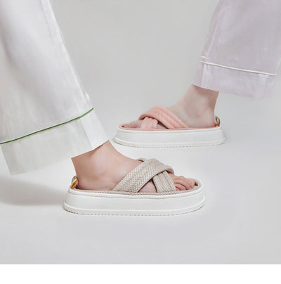 Pantuflas Elegantes de Lino Premium para Pareja - Moda Sofisticada para el Hogar