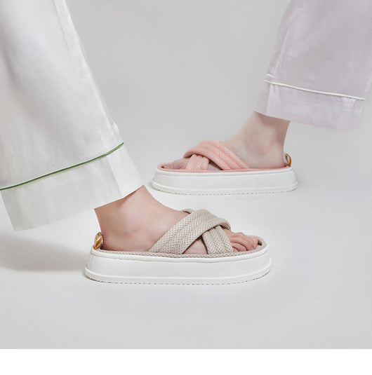 Pantuflas Elegantes de Lino Premium para Pareja - Moda Sofisticada para el Hogar
