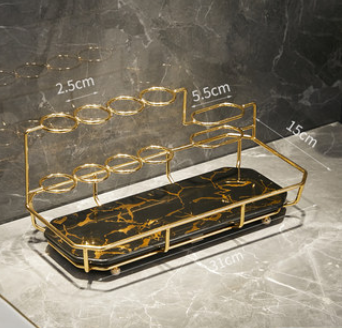 Organizador de Baño con Luz LED - Repisa Múltiple para Cepillo Eléctrico, Enjuague y Accesorios