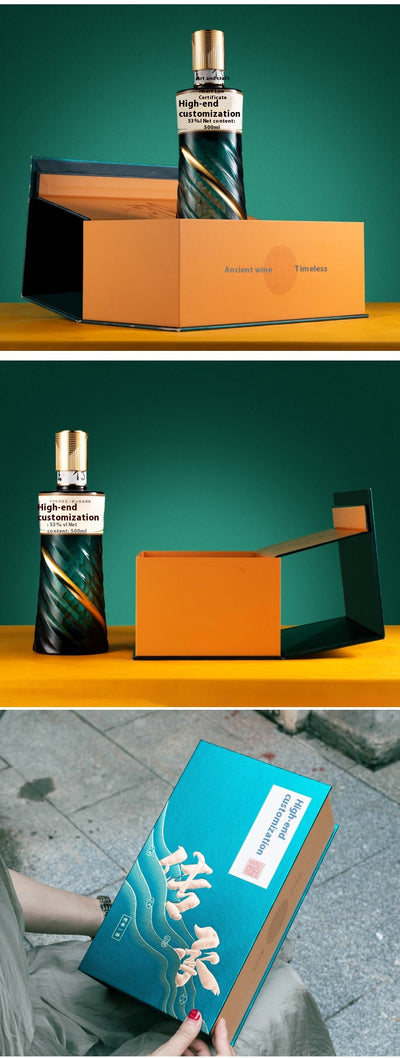 Caja de Licor con Diseño Floral Dorado y Seda Estampada - Image 13