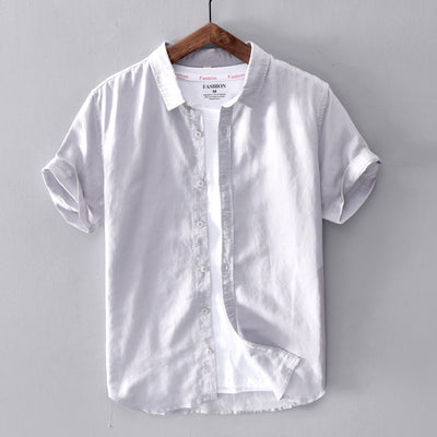 Camisa Casual de Algodón y Lino para Hombre - Image 2