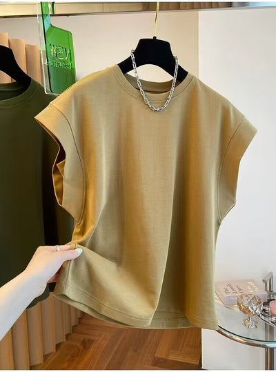 Blusa Suelta sin Mangas de Color Sólido - Comodidad y Estilo - Image 47