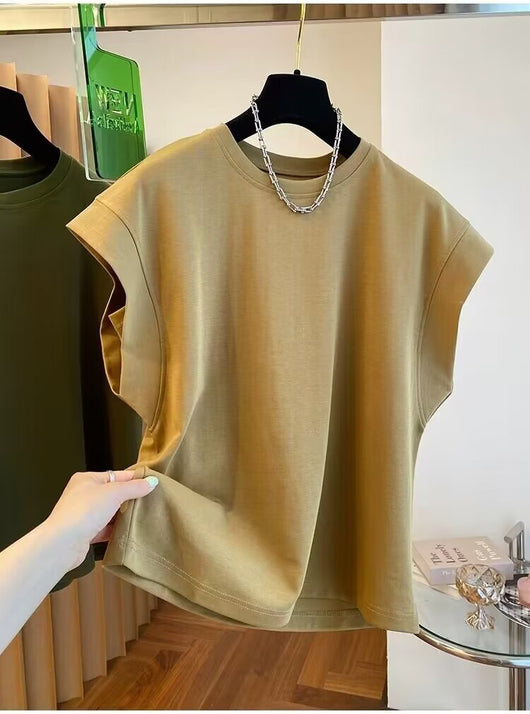 Blusa Suelta sin Mangas de Color Sólido - Comodidad y Estilo - Image 47