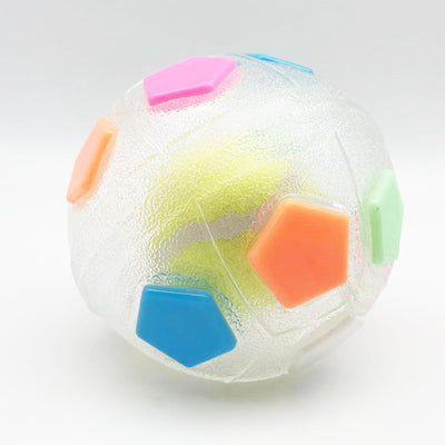 Black and white soccer ball dog toy with a textured handle, designed for interactive play and self-amusement. - Image 12