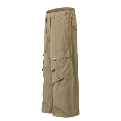 Pantalones Cargo Overol con Cordón Ajustable - Estilo Urbano Holgado para Hombre - Image 23