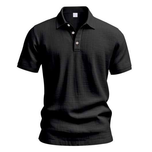 Polo Casual Británico Hombre con Cuello Solapa y Cierre de Hebilla en Lino - Image 8