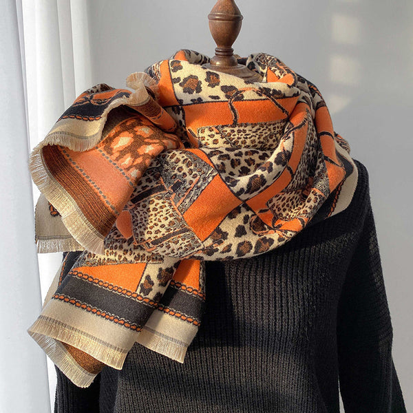 Bufanda Estampado Leopardo Jacquard para Mujer