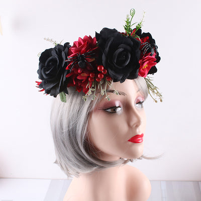 Diadema de Rosas de Simulación para Fiestas de Halloween y Navidad - Image 3