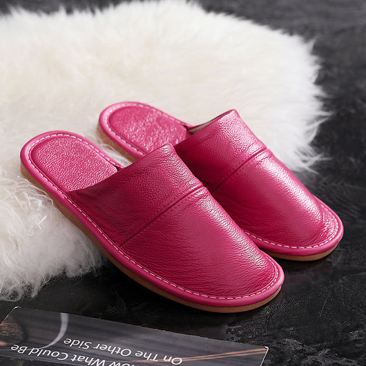 Pantuflas de Cuero Baotou Premium para Mujer - Comodidad Silenciosa Primavera/Otoño - Image 11