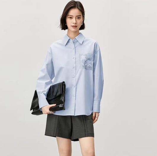 Blusa de Algodón Puro para Mujer - Manga Larga Primavera - Image 11