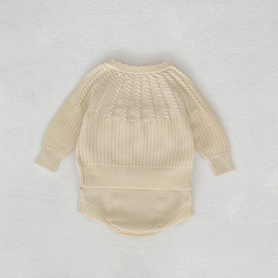 Conjunto de Dos Piezas: Enterizo Tejido con Bolas de Burbujas y Abrigo para Bebé Niña - Image 22
