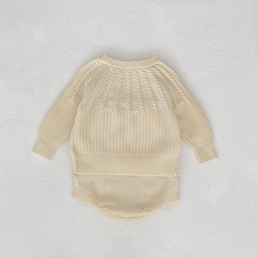 Conjunto de Dos Piezas: Enterizo Tejido con Bolas de Burbujas y Abrigo para Bebé Niña - Image 22