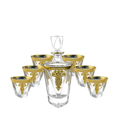 Vaso Whisky de Cristal con Líneas Doradas Grid - Image 7