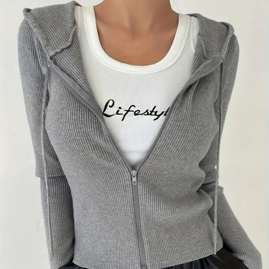 Chaqueta Slim Fit con Capucha para Mujer