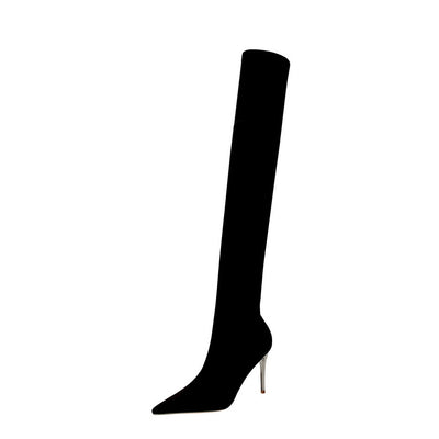 Botas Stiletto Sobre la Rodilla Punta Afilada - Image 6