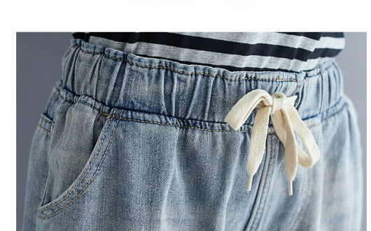 Shorts de Mezclilla Cintura Alta Suelta para Mujer - Comodidad de Verano - Image 6