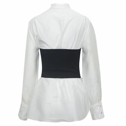 Blusa de Manga Larga con Contraste Blanco y Negro - Image 4