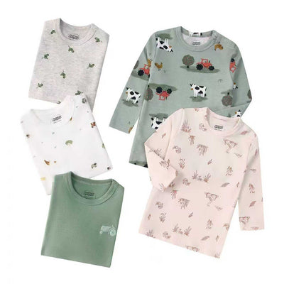 Pack de 5 Camisetas Infantiles Manga Larga Estampado Otoño Multicolor - Image 70