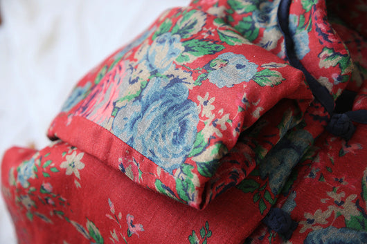 Abrigo Retro Floral de Algodón y Lino para Mujer - Estilo Vintage - Image 10