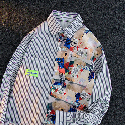 Playera Estampado Oso a Rayas para Hombre y Mujer - Image 6