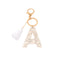 Chaveiro com Pingente Alfabeto de Acrílico e Tassel Decorativo