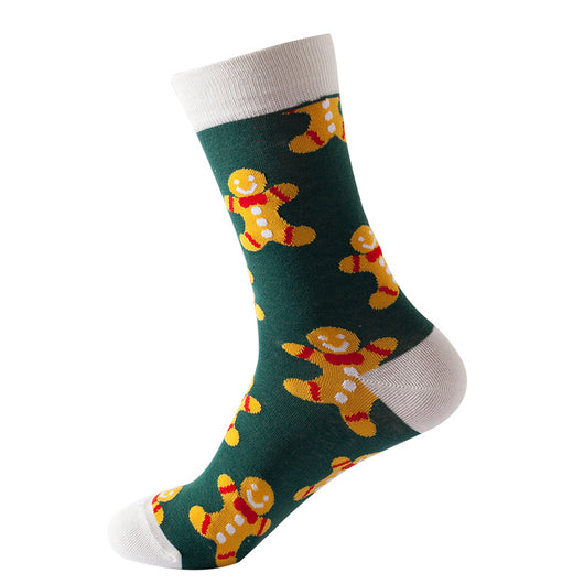 Calcetines Navideños de Algodón con Reno y Nieve - Diseño Festivo Alegre - Image 6