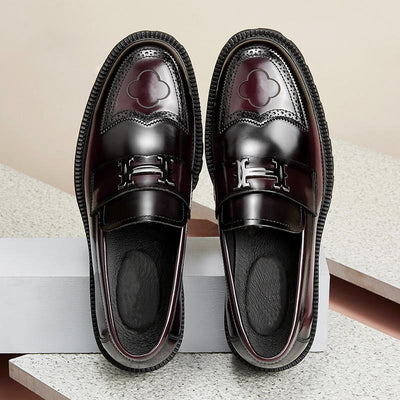 Zapatos de Cuero Artesanal con Detalles Texturizados para Hombre - Image 3