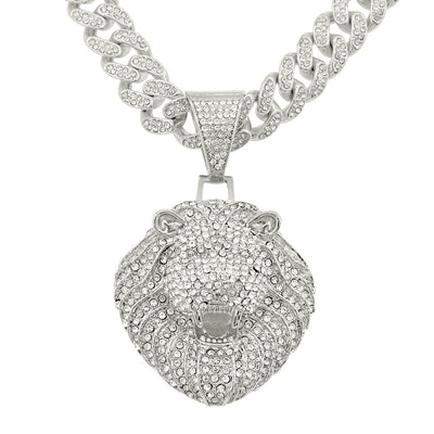 Collar Colgante Cabeza de León Diamantado 3D Personalizado para Hombre - Image 2