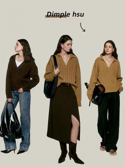 Suéter Polo de Lana Pura Estilo Old Money Relajado - Image 11