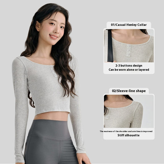 Top de Yoga Ajustado de Manga Larga - Diseño Reductivo para Fitness y Running