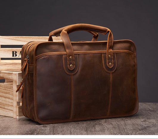 Maletín Ejecutivo de Cuero Crazy Horse Vintage - Gran Capacidad para Hombre - Image 10