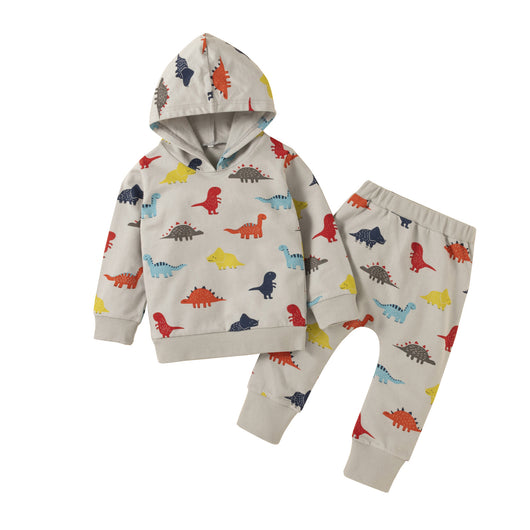 Conjunto de Sudadera con Capucha y Pantalón Estampado Dinosaurios para Otoño e Invierno - Image 7